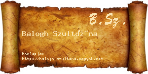 Balogh Szultána névjegykártya